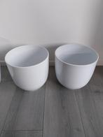 bloempotten glazuur/steen wit, Tuin en Terras, Bloempotten, Ophalen, Steen, Rond, Binnen