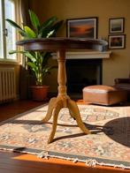 Vintage rond houten bijzettafel / sidetable, Ophalen, Huis en Inrichting