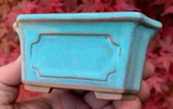 Bonsai schaal licht blauw geglazuurd Japans 11x8,1x5,1 beschikbaar voor biedingen