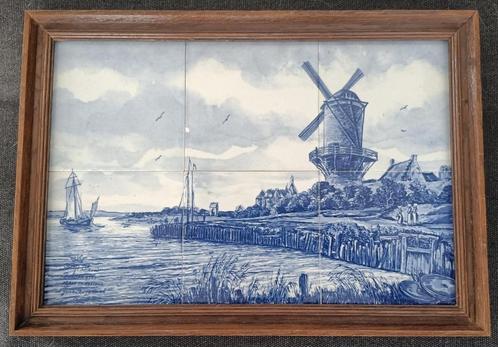 antiek tegeltableau Delfts blauw Jacob van Ruydael tegels, Antiek en Kunst, Antiek | Wandborden en Tegels, Ophalen of Verzenden