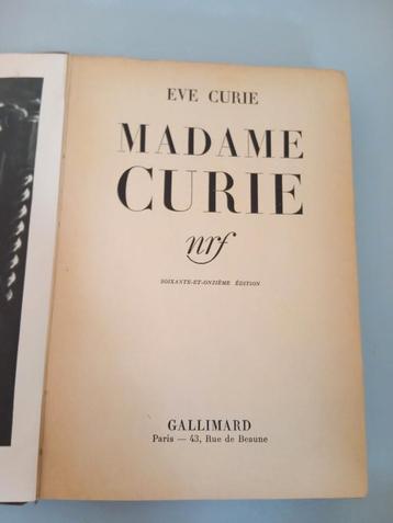 Madame Curie - Eve Curie - Gallimard beschikbaar voor biedingen