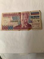 Turkse 1.000.000 Lira Bankbiljet, Postzegels en Munten, Ophalen of Verzenden, Los biljet