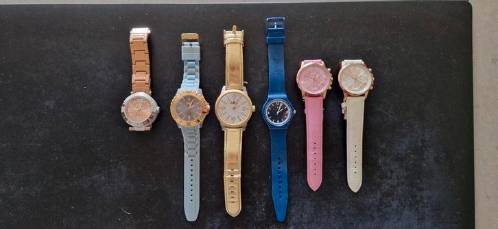 6x dames horloges, Sieraden, Tassen en Uiterlijk, Horloges | Dames, Zo goed als nieuw, Polshorloge, Overige merken, Staal, Ophalen of Verzenden