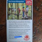 Fun Forest 20% korting. Geldig voor alle parken, Drie personen of meer, Kortingsbon, Overige typen