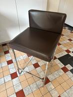 4 Luxe Italiaanse Lederen Stoelen metStalen Frame calligaris, Huis en Inrichting, Barkrukken, Ophalen, Gebruikt, 60 tot 90 cm