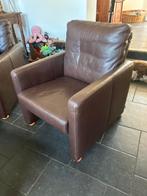 2xhoogwaardige leren fauteuils W.Scnillig kleur bruin, Huis en Inrichting, Fauteuils, Ophalen, Zo goed als nieuw, 50 tot 75 cm
