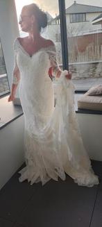 Prachtige Witte Trouwjurk met Kant, Trouwjurk, Wit, Nieuw, Ophalen of Verzenden