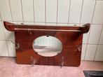 Vintage retro kapstok met hoedenplank en spiegel, Huis en Inrichting, Woonaccessoires | Kapstokken, Minder dan 100 cm, Gebruikt