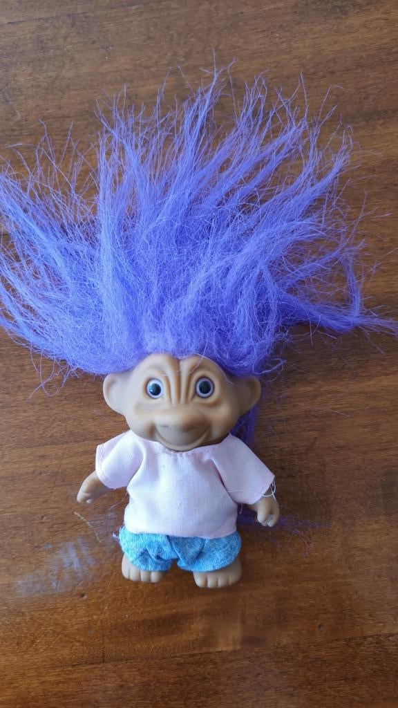 Vintage Troll Pop met Paars Haar, Ophalen of Verzenden, Gebruikt, Overige typen