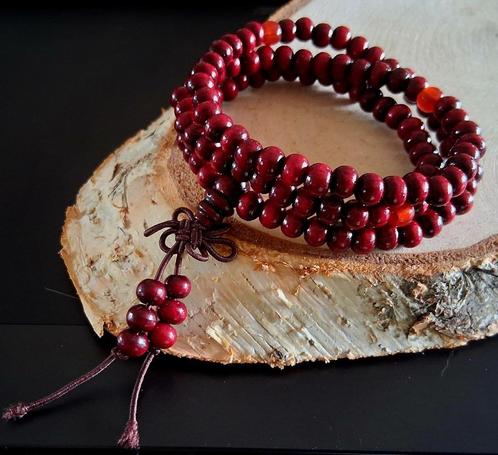 rode houten kralen Mala gebedsketting, Sieraden, Tassen en Uiterlijk, Kettingen, Nieuw, Overige materialen, Rood, Ophalen of Verzenden