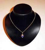 Ketting Globe Edelsteen Verguld Lapis Aardbol, Overige kleuren, Verzenden, Zo goed als nieuw, Steen of Mineraal