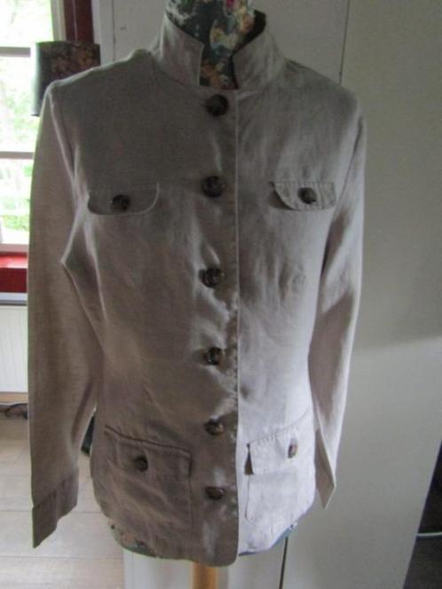 D756 Stanfield mt 36 nieuw jasje blouse beige linnen, Kleding | Dames, Jasjes, Kostuums en Pakken, Nieuw, Jasje, Maat 36 (S), Beige