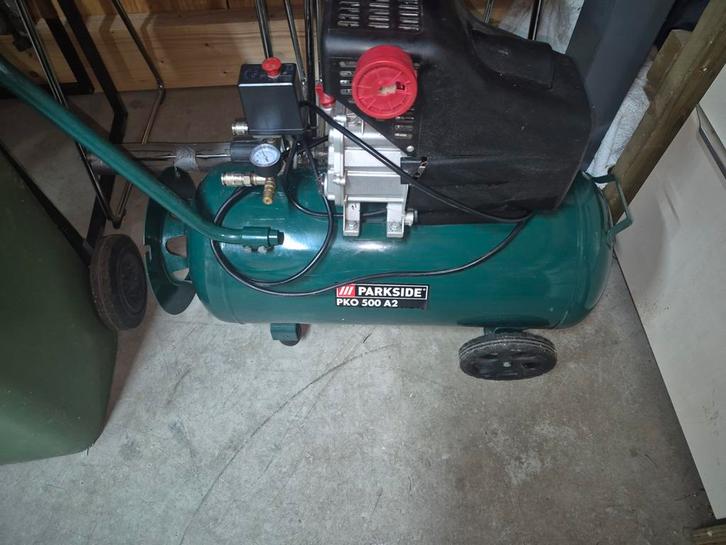 Parkside PKO 500 A2 Compressor 50 liter, Doe-het-zelf en Verbouw, Compressors, Zo goed als nieuw, 10 bar of meer, Minder dan 25 liter