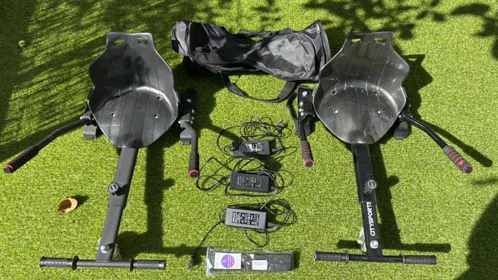 Hoverboard cart (2x), opladers (4x), hoverboardtas (1x), Kinderen en Baby's, Speelgoed | Buiten | Accuvoertuigen, Gebruikt, Ophalen