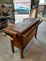 Vintage Nooitgedacht Werkbank met 2 Bankschroeven, Doe-het-zelf en Verbouw, Werkbanken, Ophalen, Gebruikt, Minder dan 70 cm, Bankschroef