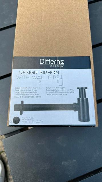 Differenz design beker sifon met muurbuis Mat Zwart beschikbaar voor biedingen