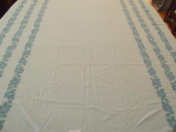 Een gemakkelijk wasbaar maar gezellig blauw  tafelkleed, Huis en Inrichting, Tafelkleden, Zo goed als nieuw, Rechthoek, Binnen