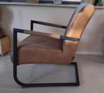 Stijlvolle fauteuil Henders en Hazel met lederen bekleding, Ophalen, Minder dan 75 cm, Zo goed als nieuw, Modern