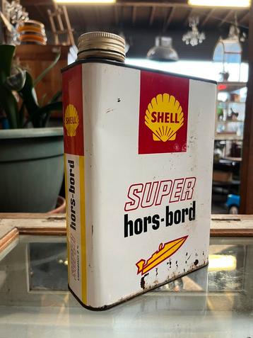 Shell Super Hors Bord olieblik, speedboat. beschikbaar voor biedingen