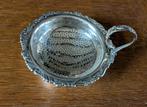 Theezeefje met houder, verzilverd, Ophalen of Verzenden, Zilver