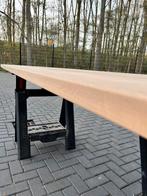 Rechthoekige eettafel 200x90x3 ronde hoeken eiken rustiek, Huis en Inrichting, Tafels | Eettafels, Ophalen, Eikenhout, 50 tot 100 cm