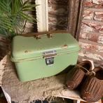 Groen emaille oud trommeltje , vintage trommel , brocante, Antiek en Kunst, Curiosa en Brocante, Ophalen of Verzenden