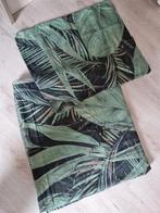 1 persoons dekbed overtrek / donkergroen / jungle bladeren, Eenpersoons, Dekbedovertrek, Ophalen of Verzenden, Zo goed als nieuw
