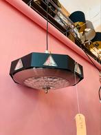 Zweedse Hanglamp uit 1970 zwart metaal en kristal, Verzenden, Zo goed als nieuw, Metaal, Minder dan 50 cm