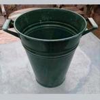 Vintage Zinken Emmer met Handvat, Huis en Inrichting, Emmers, Ophalen of Verzenden, Gebruikt, Zink, Met handgreep