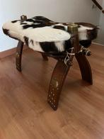 Poef met houten onderstel, Huis en Inrichting, Ophalen, Gebruikt, Rond, Minder dan 50 cm