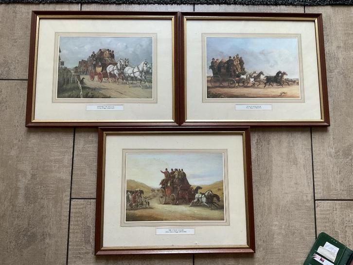 3 prachtige afbeelding schilderijen van George Wright enz, Antiek en Kunst, Kunst | Schilderijen | Klassiek, Ophalen of Verzenden