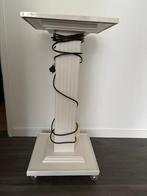 Wit gelakte zuil/sokkel/tiny desk voor laptop, planten e.d., Ophalen, Gebruikt