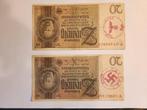 Bankbiljet Duitsland met stempels, Postzegels en Munten, Bankbiljetten | Europa | Niet-Eurobiljetten, Setje, Duitsland, Ophalen of Verzenden