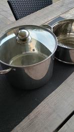 Stoompan met deksel, Ophalen of Verzenden, Zo goed als nieuw, Rvs, Keramische plaat