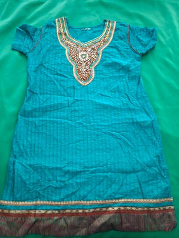 Blauwe tuniek India Bollywood  met borduursels - Maat 40 beschikbaar voor biedingen