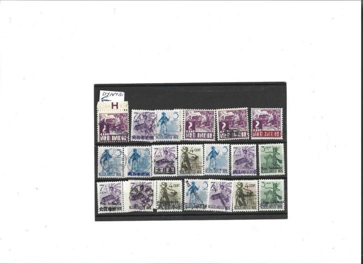 kavel Japanse bezetting en rep indonesia, Postzegels en Munten, Postzegels | Nederlands-Indië en Nieuw-Guinea, Gestempeld, Nederlands-Indië