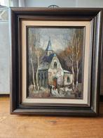 Schilderij van een kerk met kerkgangers, Ophalen