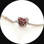 Pandora Hart Explosion of Love 796557ENMX / rood roze emaill, Pandora, Ophalen of Verzenden, Zo goed als nieuw, 1 bedel