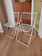 2 Vintage Ikea Niels Gammelgaard Ted Net Klapstoelen, Ophalen, Gebruikt, Twee, Wit