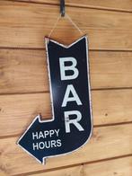 BAR - Happy Hours - Metalen wandbord, Huis en Inrichting, Woonaccessoires | Tekstborden en Spreuken, Nieuw, Ophalen of Verzenden