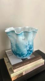 Blauwe vaas van glas Fidro, Ophalen, Blauw, Minder dan 50 cm, Glas