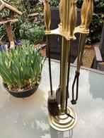 Messing Haardstel met Gereedschap Vintage Stijlvol, Antiek en Kunst, Ophalen of Verzenden
