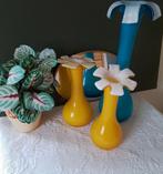 Polisch Art Glass,Zabkowice,  3 solifleur vazen, Huis en Inrichting, Overige kleuren, Ophalen of Verzenden, Minder dan 50 cm, Glas