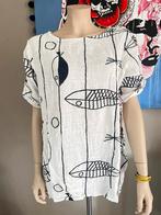 Shirt met Visjes., Ophalen of Verzenden, Gedragen, Wit, Korte mouw