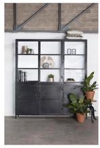 Giga Meubel Last Lotte Kast - Zwart Staal, 2m Breed, Ophalen, Zo goed als nieuw, 200 cm of meer, Metaal