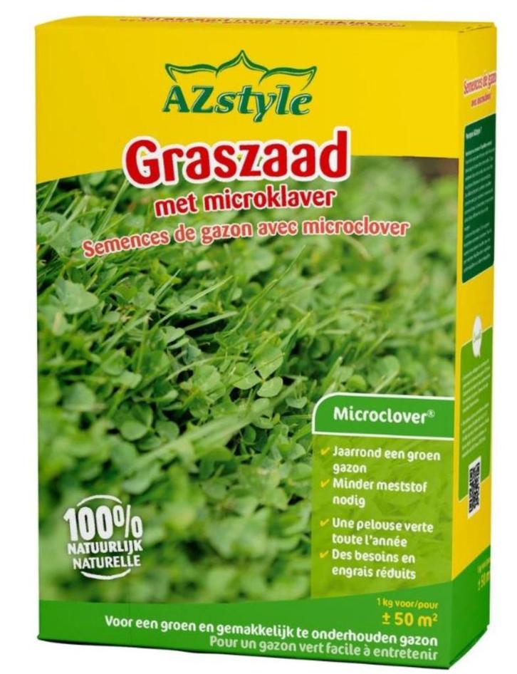 Ecostyle Graszaad 1kg voor 50m² - met Microklaver, Tuin en Terras, Gras en Kunstgras, Nieuw, Minder dan 10 m², Ophalen of Verzenden