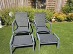 Tuinstoelen met voetenbank Life Bondi mistgrijs, Ophalen, Zo goed als nieuw, Aluminium