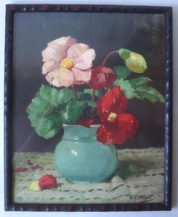 Reproductie schilderij van D.H. (David) Berger, gegolfde lij beschikbaar voor biedingen