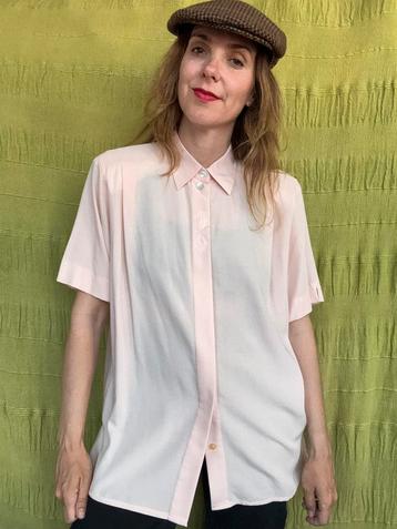 Vintage blouse - zalm roze - 40/L/large beschikbaar voor biedingen
