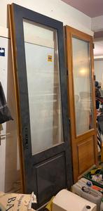 Massief eikenhouten buitendeur ( 2 stuks) t.e.a.b., Doe-het-zelf en Verbouw, Deuren en Horren, Minder dan 80 cm, 215 cm of meer